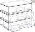 Vtopmart 12.1''W Clear Stackable Storage Drawers, 3 Pack Acrylic Plastic by Vtopmart