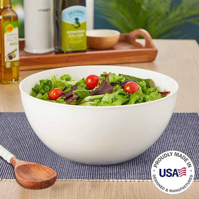 US Acrylic Vista White Plastic Salad and Serving 10-inch Bowls | set of 3 | - Image 2