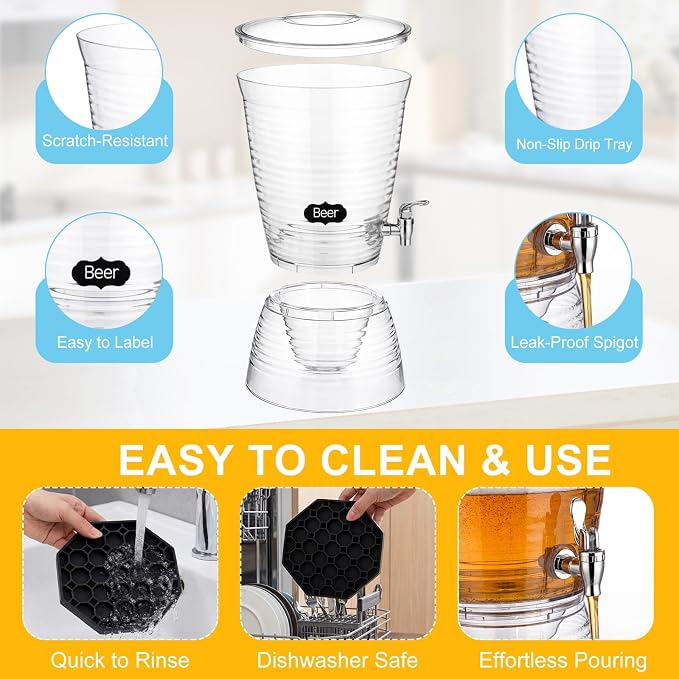 Nuenen 2 Sets of 2.6 Gallon Beverage Dispensers - Image 3
