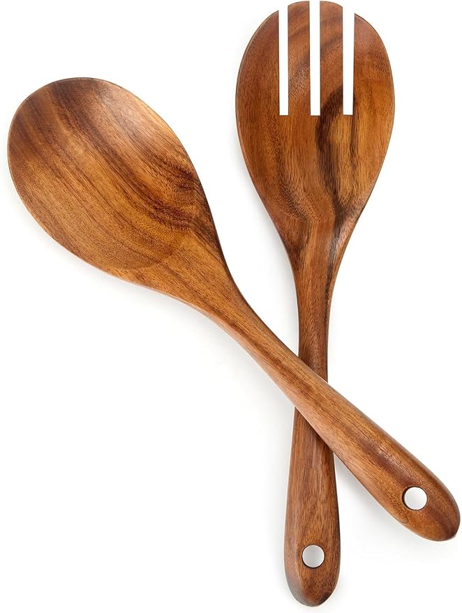 MYRAINBOW Salad Tongs, Wooden Spoons, Salad Tongs by Myrainbow