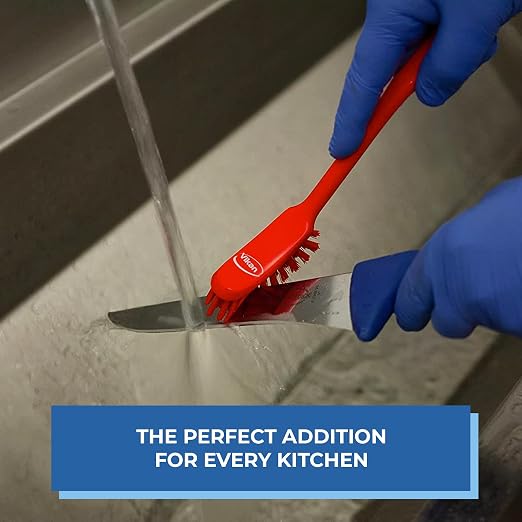Vikan - Fine Dish Brush - Heavy-Duty, Slip-Resistant Cleaning Brush, - Image 3