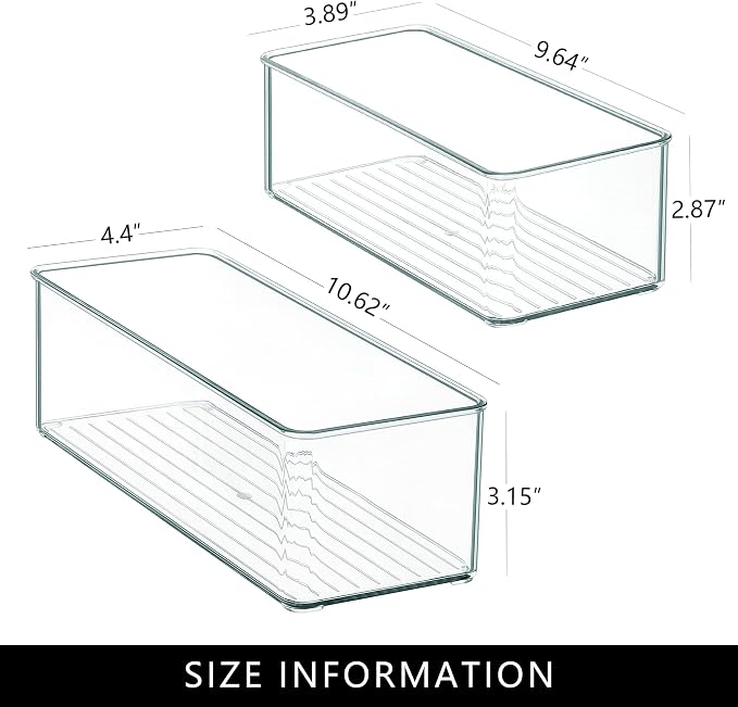 Qilinba 8 PACK Drawer Organizer Bins Bathroom Deep Drawer Silverware Organizers - Image 2