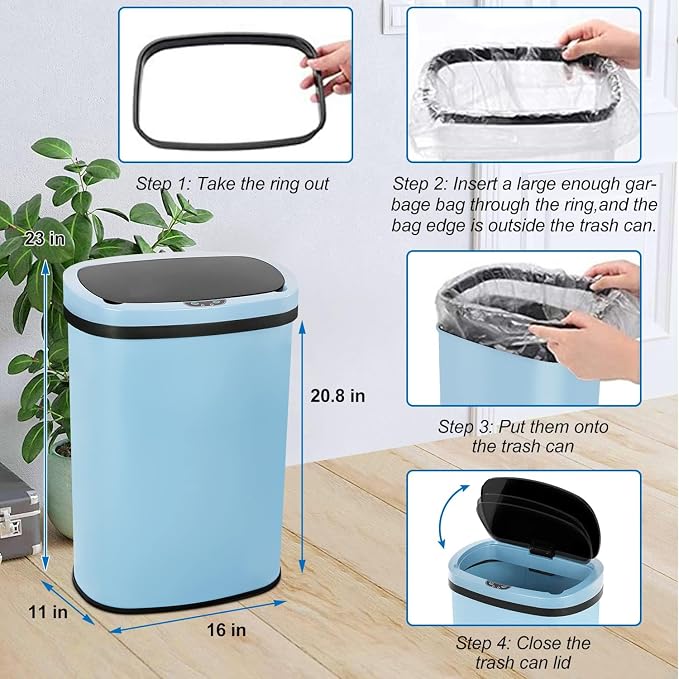 Bigacc 13 Gallon Automatic Touchless Trash Can - Image 2