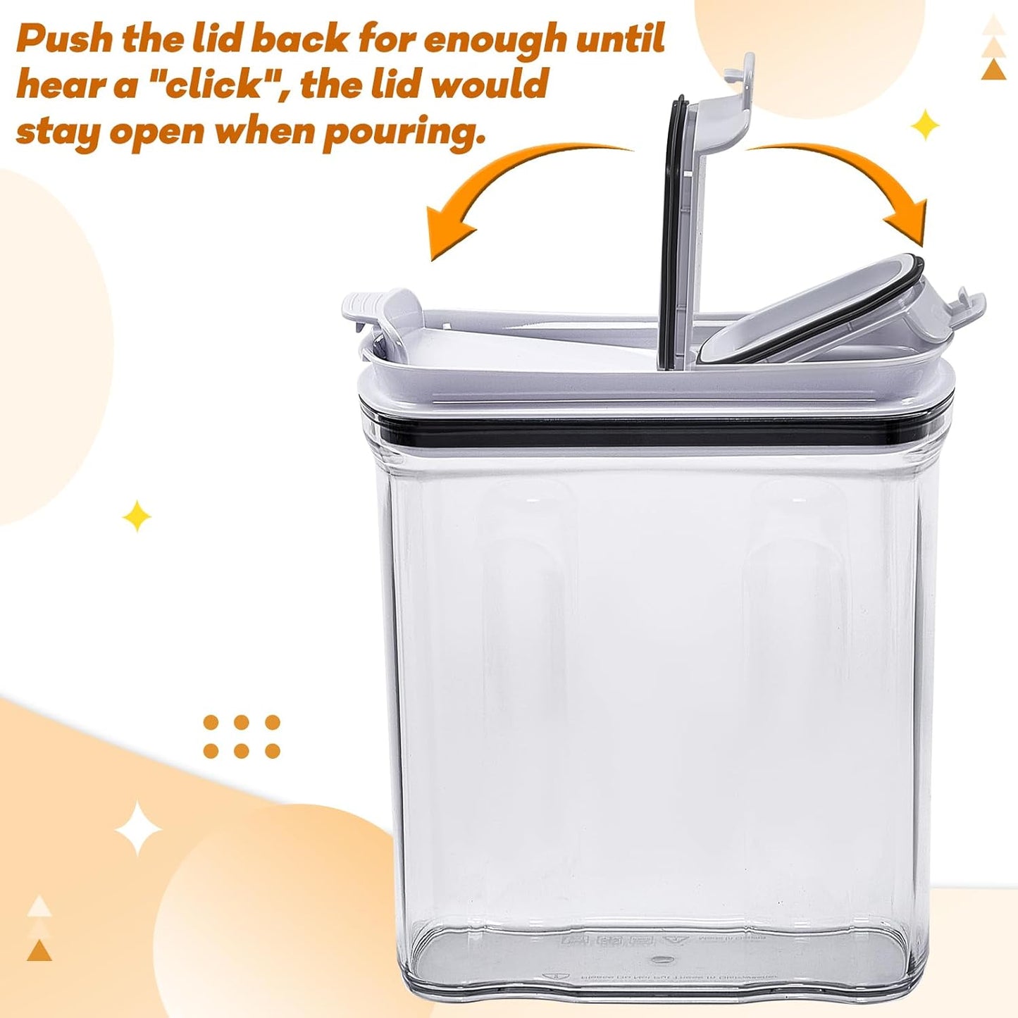 FreshKeeper Cereal Containers Storage Set, Airtight Food Storage Container with Lid 4L/135.2oz, 2PCS BPA-FREE Plastic Pantry Organization Canisters for Rice Cereal Flour Sugar Dry Food in Kitchen