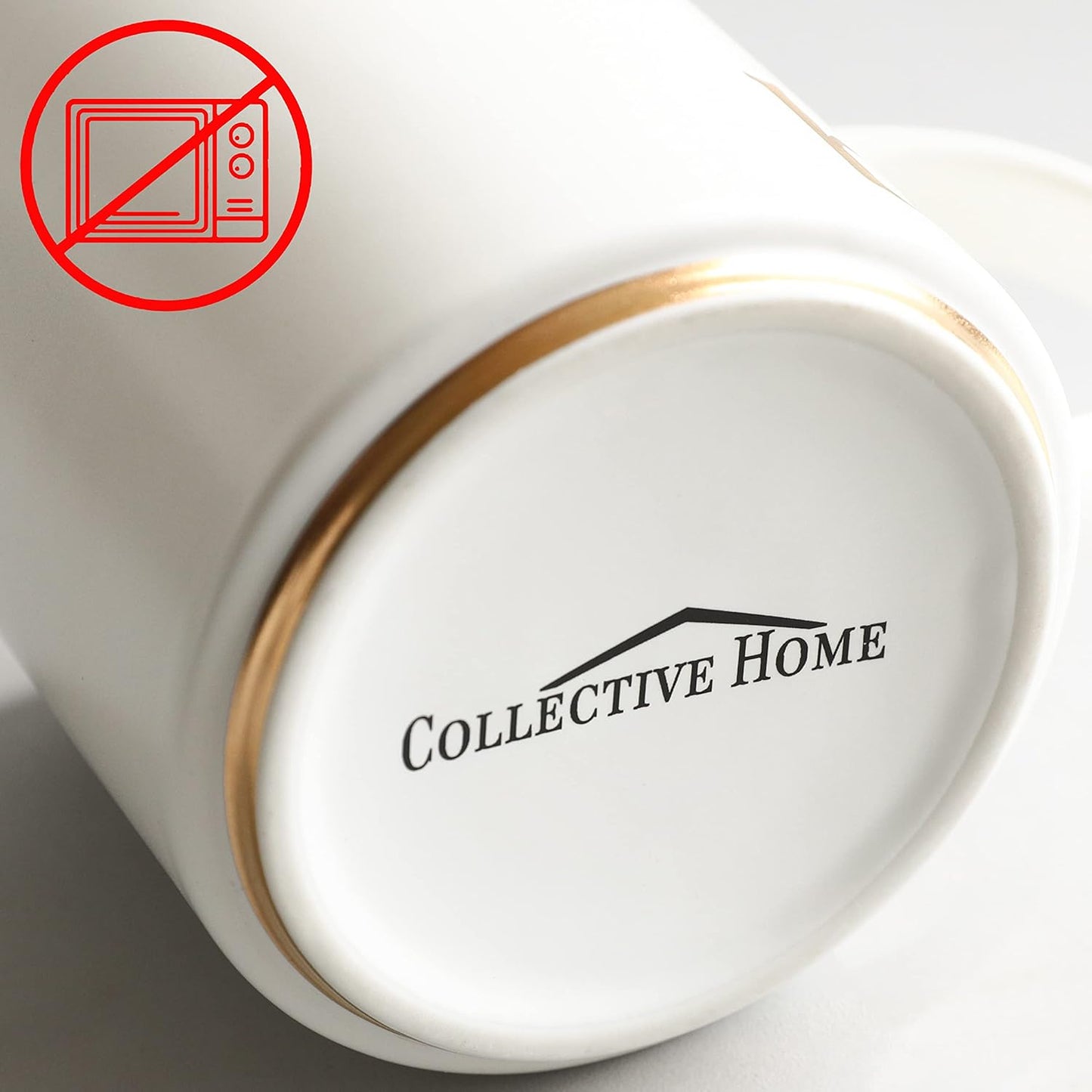 COLLECTIVE HOME - Monogram Ceramic Mugs, 15 oz Golden Initial Coffee Cups, Elegant Alphabet Tea Mugs, Elegant Personalized Mug with Gift Box, Unique Mug with Double Side Capital Letter (Q)