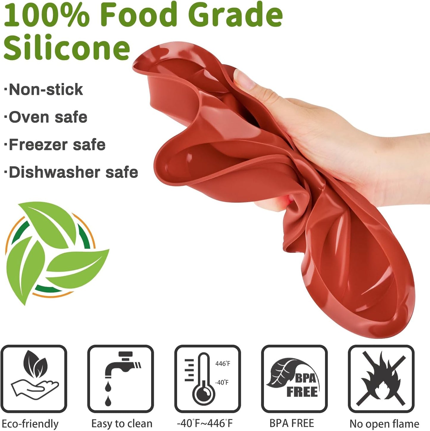 JOERSH 2-PK Air Fryer Egg Mold, 4 Inches Round Egg Bites Silicone Molds, Air Fryer Baking Pan Non-Stick for Breakfast Sandwiches, Hamburger Buns, Pancake, Jumbo Muffin Tops