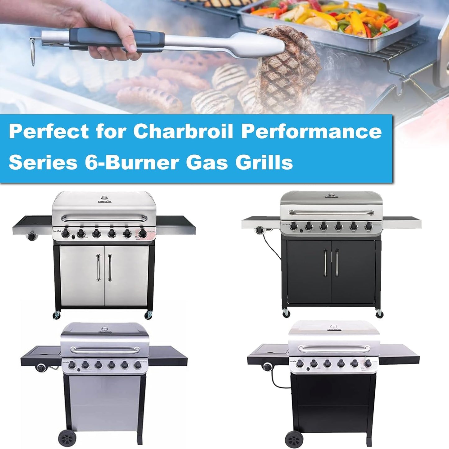 Full Size Griddle for Charbroil Performance 6 Burner Grill, Flat Top Griddle for Charbroil Grill 463245917 463238218 463276517 466245917, 463347017 463349917, Replace for G470-0002-W1 G470-0003-W1