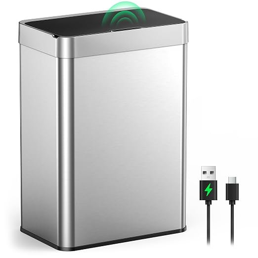 Kitchen Trash Can Touchless, 13 Gallon/50 L Stainless Steel Automatic Motion by LOVEWIND