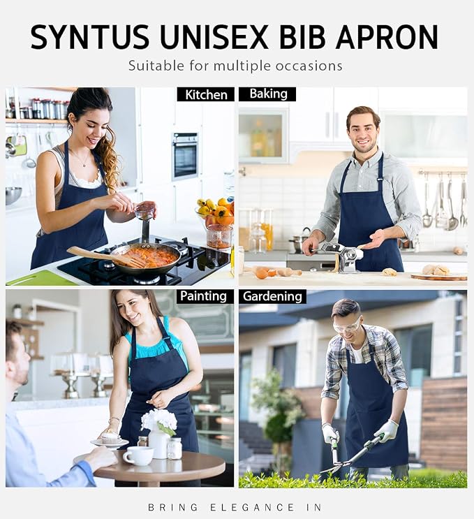 Syntus 4 Pack Adjustable Bib Apron - Image 7