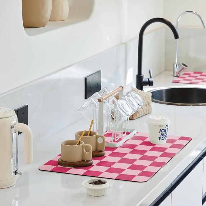Ohocut Checkered Dish Drying Mat by Ohocut