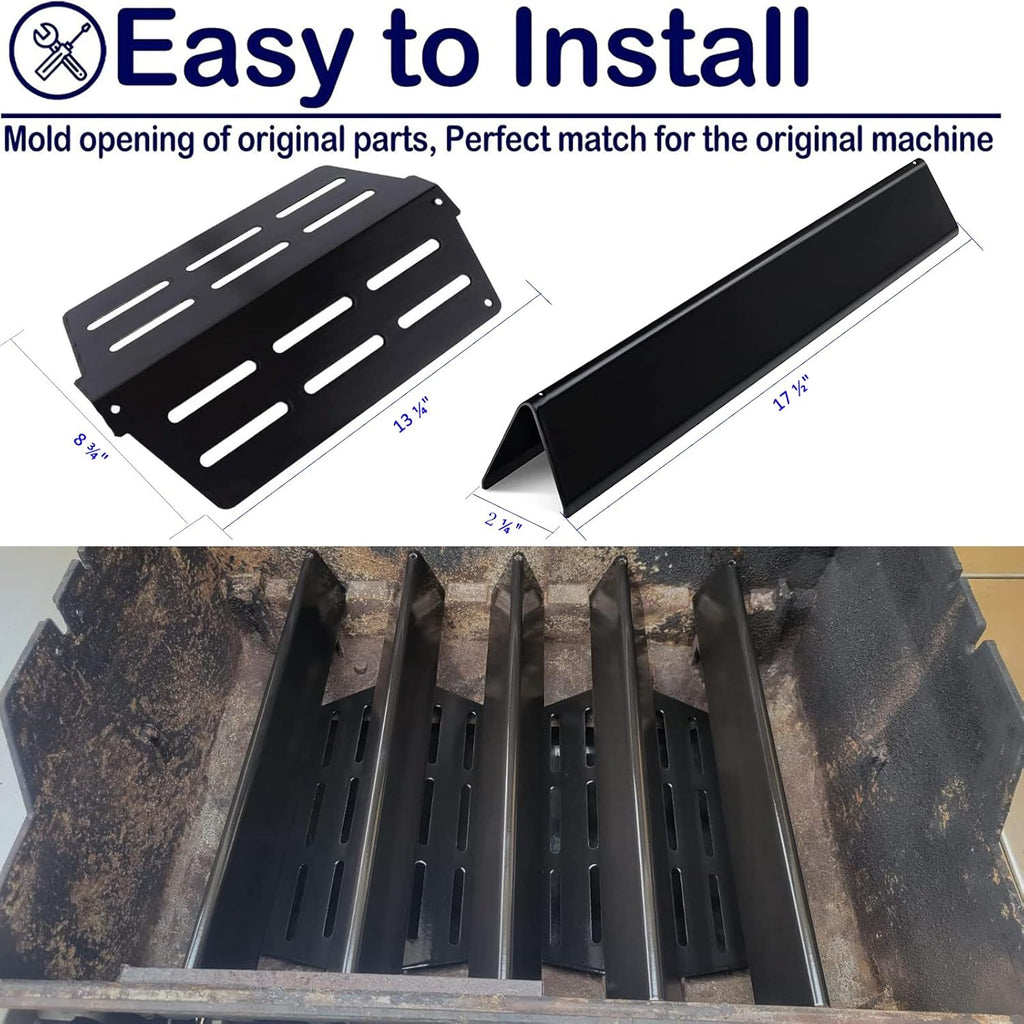 Heat Deflector Flavorizer Bars Porcelain Steel Gas Grill Replacement Parts for Weber Genesis 300 Series E310 E320 E330 S310 S320 S330 EP/CEP-310 EP/CEP-320 EP/CEP-330, 17.5 inch Heat Shield Plates