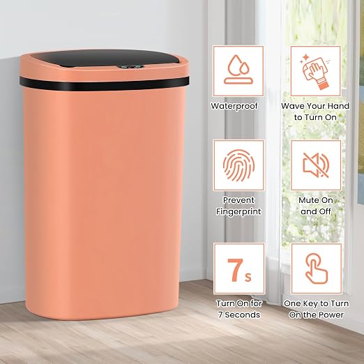 13 Gallon Trash Can, 50Liter Plastic High-Capacity Automatic Kitchen Trash Can - Image 3