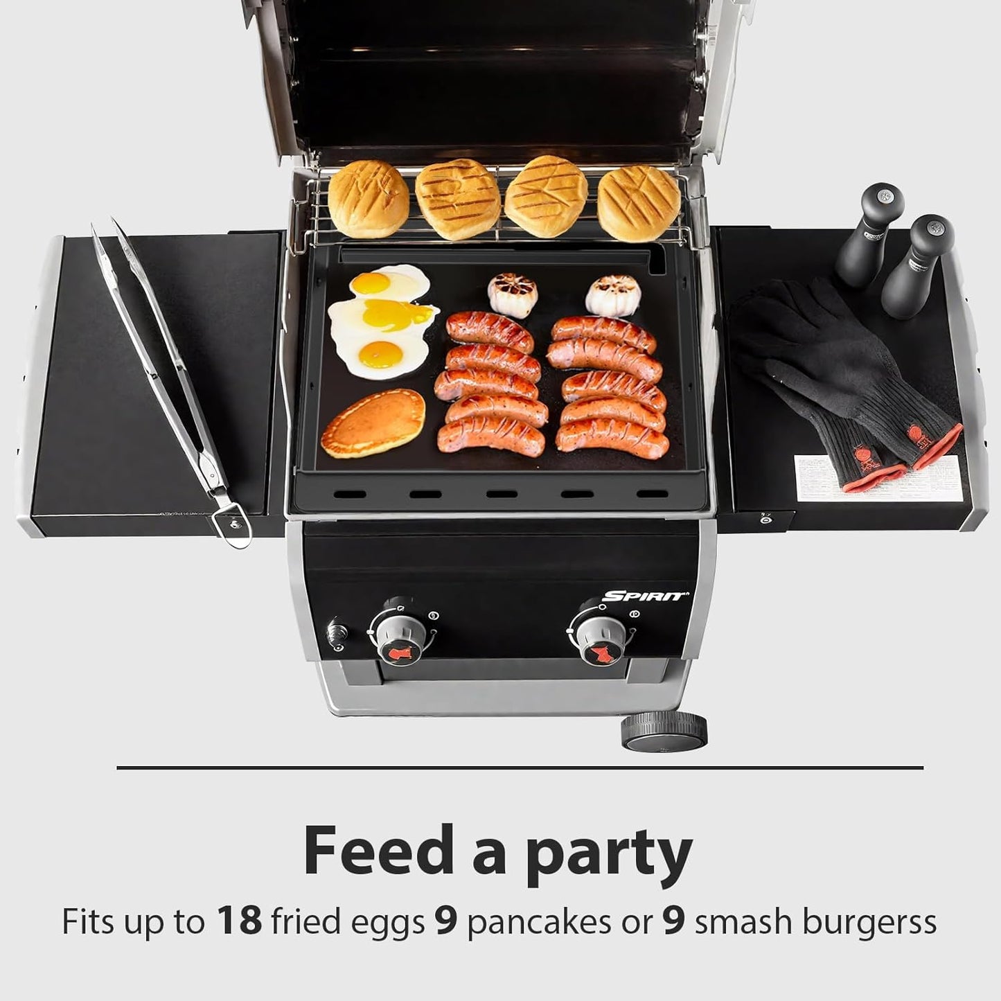 Utheer Ceramic Full Size Griddle Insert for Weber Spirit I & II 200 Series E-210 E-220 S-210 S-220, Spirit 200/300 (2025), Replacement for Weber 7637– Nonstick, Easy Clean, Even Heat for Outdoor BBQ