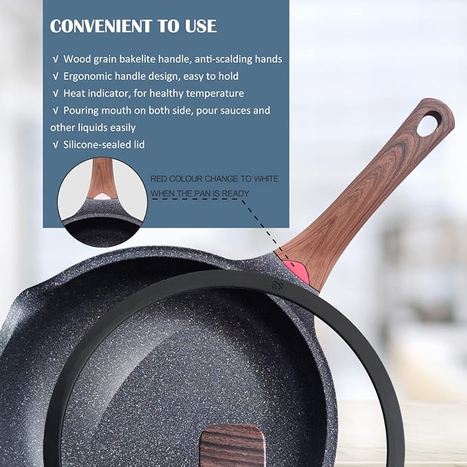 Vinchef Nonstick Deep Frying Pan Skillet - Image 4