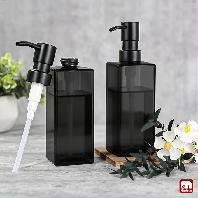GMISUN Black Glass Soap Dispenser, Hand Soap Dispenser - Image 7