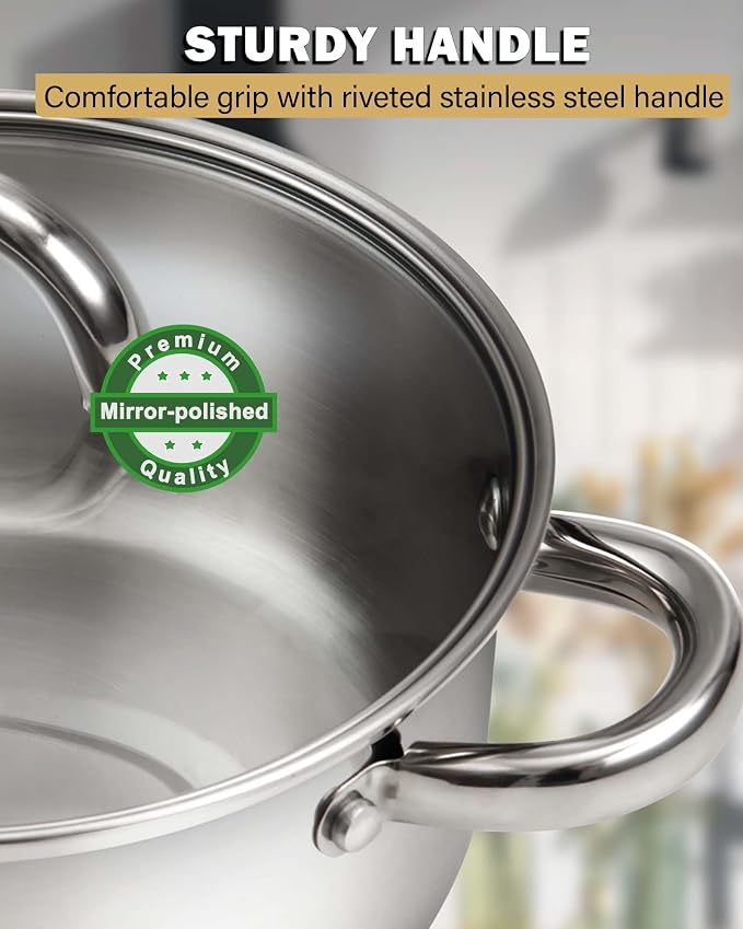 Cook N Home 5.5-Quart Sauce Pot Stainless Steel Stockpot - Image 8