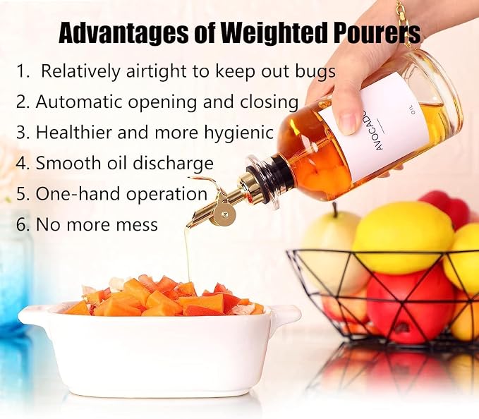 Pafusen 6 Pack Auto Flip Olive Oil Dispenser, Liquor Pour Spout, Oil Dispenser - Image 2