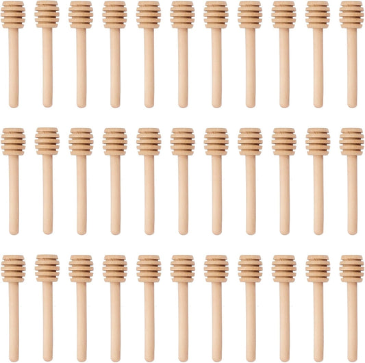 100Pcs 3 inch Honey Dipper Sticks - Wooden Honey Dipper, 3 Inch Mini Honeycomb Stick, Honey Stirrer Stick for Honey Jar Dispense Drizzle Honey and Wedding Party Present