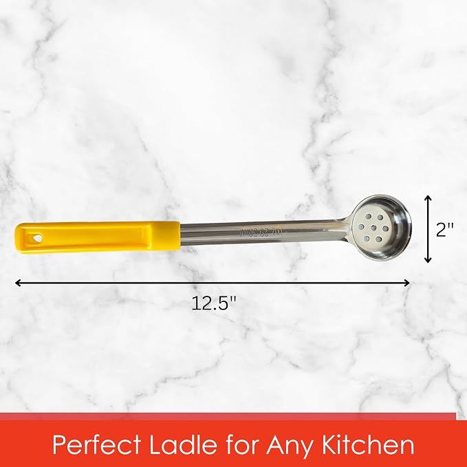 1 Ounce Slotted Stainless Steel Portion Control Ladle Spoon - Image 4