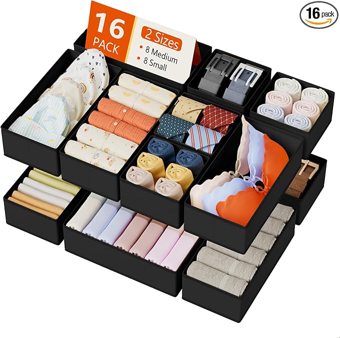 DIMJ Drawer Organizers Clothes, Fabric Closet Organizers and Storage, Shallow by DiMJ