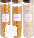 CZZGSM 3 Set Glass Pantry Storage Jars - 50oz Thicken Glass Kitchen Canisters by CZZGSM