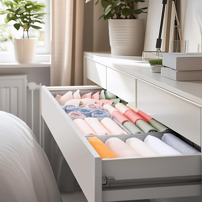 Criusia Drawer Organizer Clothes, 10 Pack Dresser Organizer - Image 8