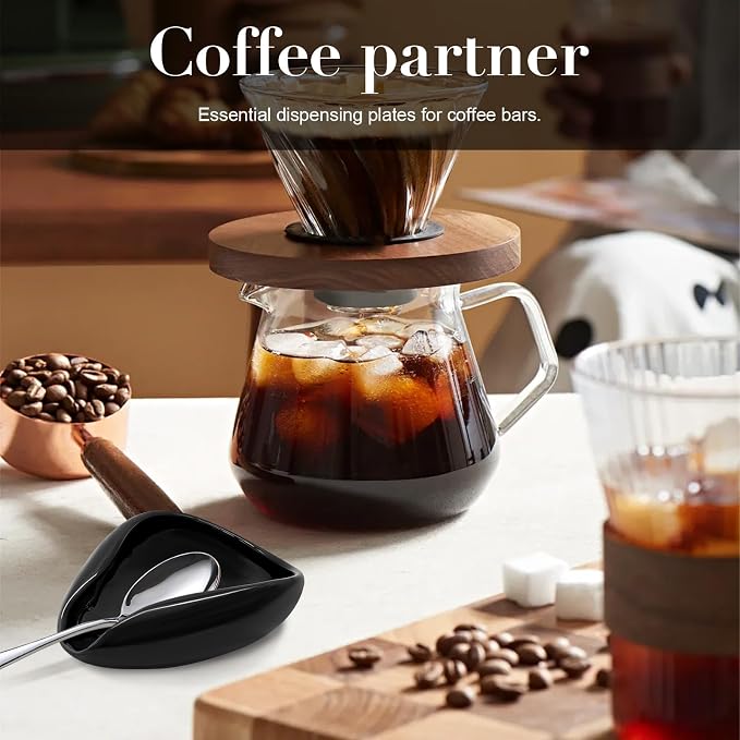 Ceramic Coffee Spoon Rest, Small Black Spoon Rest and Coffee Spoon Holder - Image 2