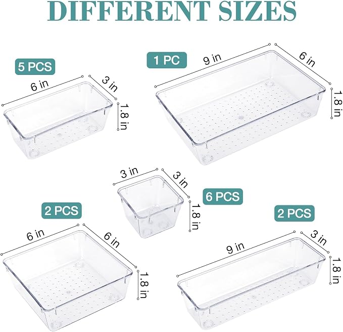 StorMiracle 16 PCS Drawer Organizer Set, 5 Varied Size Bathroom and kitchen - Image 2
