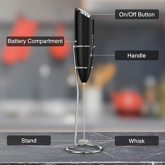 SIMPLETASTE Milk Frother Handheld Electric Foam Maker, Drink Mixer - Image 6