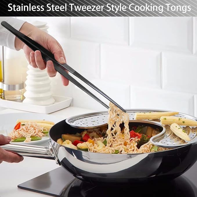 JETKONG 2 Pcs 10-Inch Kitchen Tweezers Tongs - Image 7