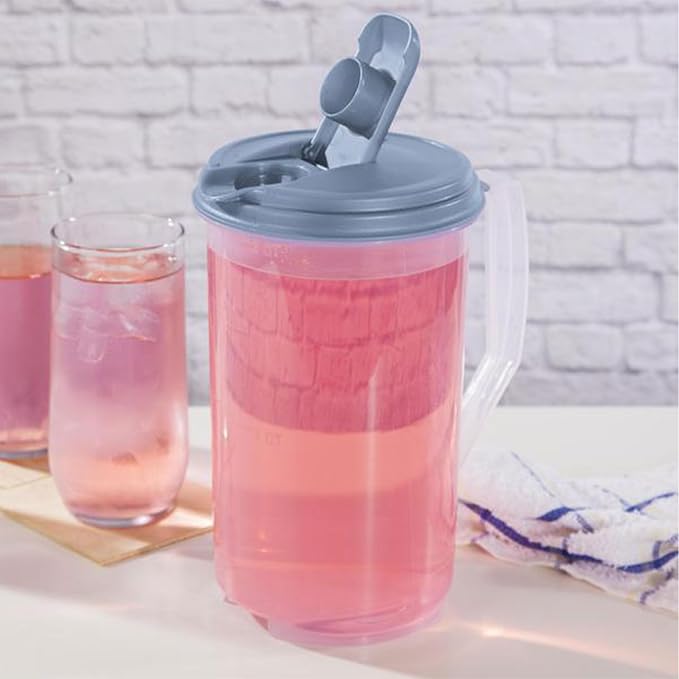 Sterilite 2 Quart Clear Round Plastic Pitcher, Dishwasher Proof - Image 5