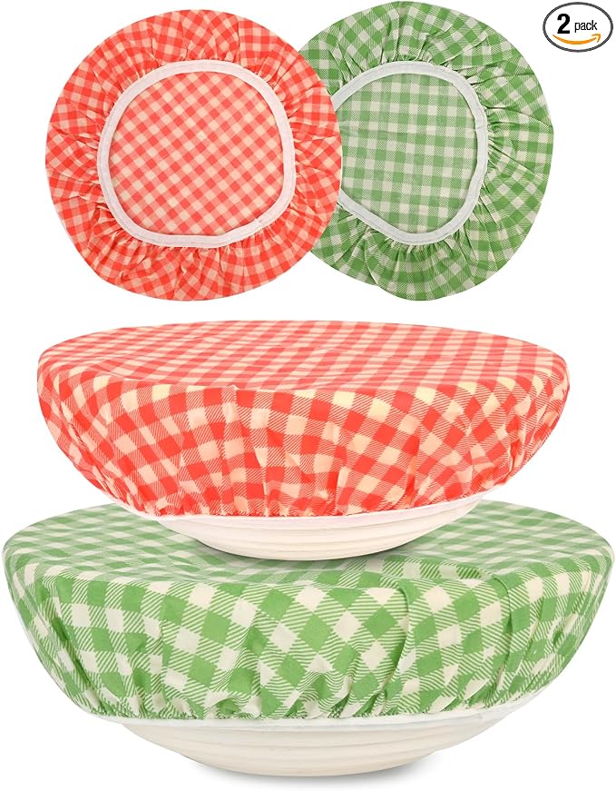 Reusable Bowl Covers for Bread Proofing（2 Large）- Cotton Beeswax Bowl Covers by Unknown