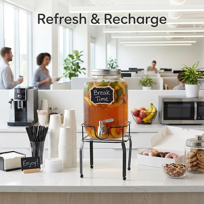 1 Gallon Glass Drink Dispensers - Image 6