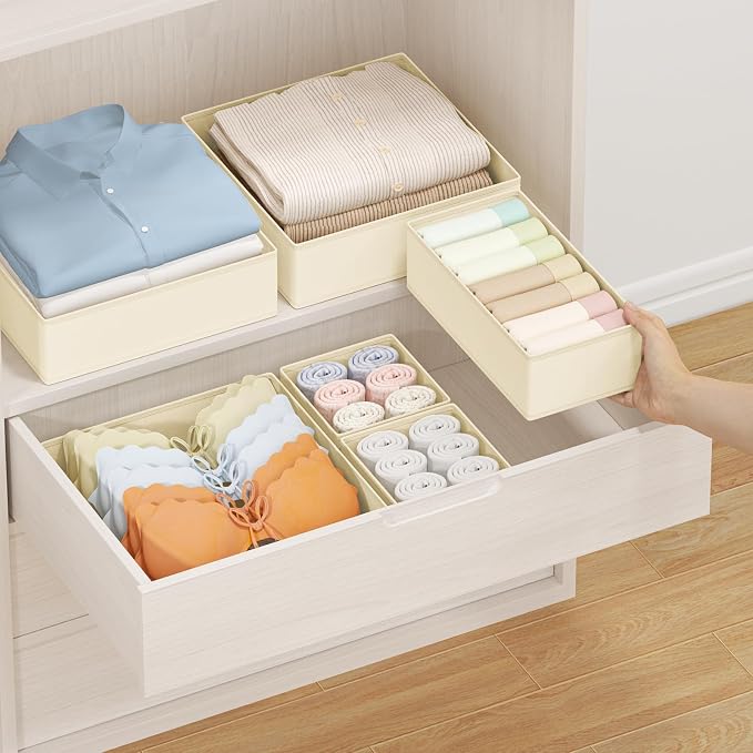DIMJ Drawer Organizer Clothes, 8 Pack Dresser Organizer, Foldable Closet - Image 5