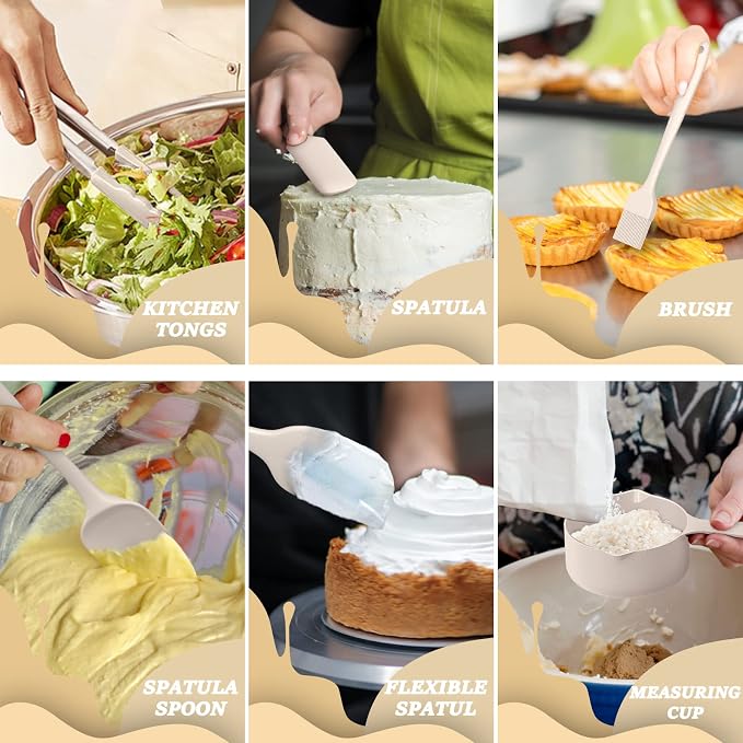 Mixing Bowls with Airtight Lids Set, Non-Slip Bottoms & Kitchen Gadgets Set - Image 6