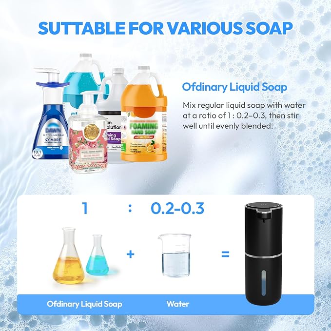 Automatic Soap Dispenser Touchless, Liquid Hand Soap Dispenser 12.8oz USB - Image 5