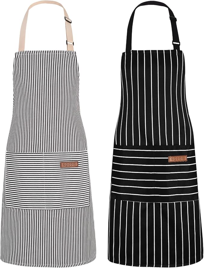 2Pack Adjustable Kitchen Apron for Women Men by ZAIORD