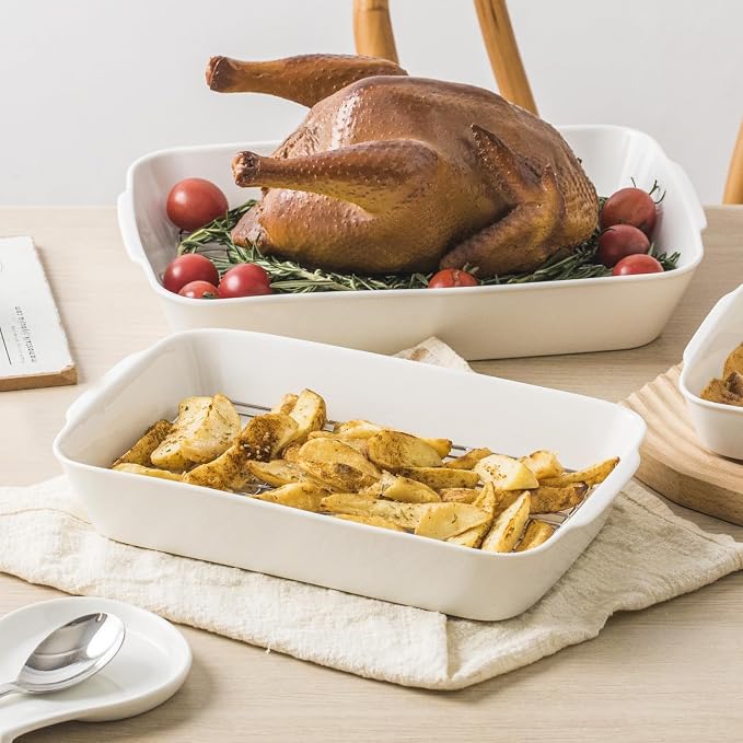 HOMBENE Baking Dish Set for 4, Ceramic Bakeware Sets - Image 7