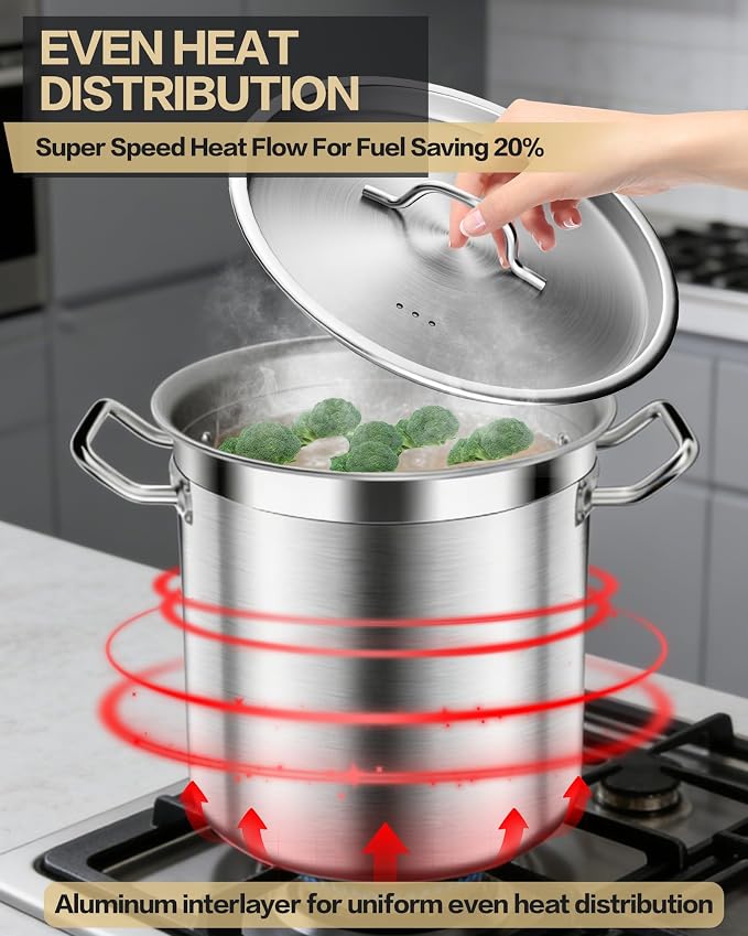 STOCKPOT 50 Quart Stainless Steel Stock Pot - Image 3
