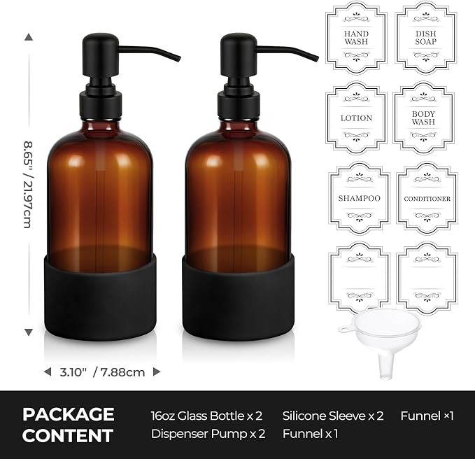 16 oz Hand and Dish Soap Dispenser Set - Image 5