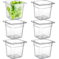 CURTA 6-Pack 1/6 Size 6" Deep NSF Polycarbonate Food Pans | Dishwasher & by CURTA