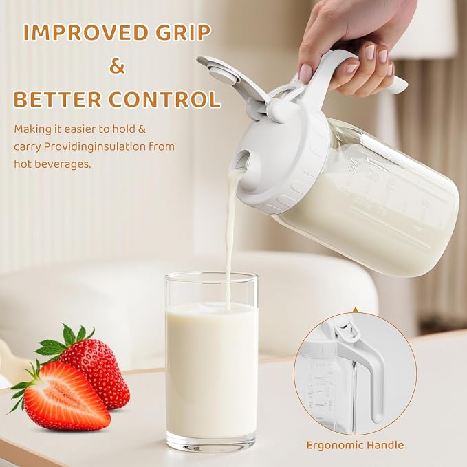 Breast Milk Pitcher, Mason Jar 32 oz, Heavy Duty Wide Mouth Jar - Image 3