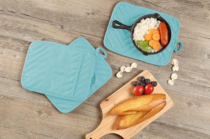Oven Pot Holder with Pocket Cotton Heat Resistant Coaster Potholder Kitchen Hot - Image 7