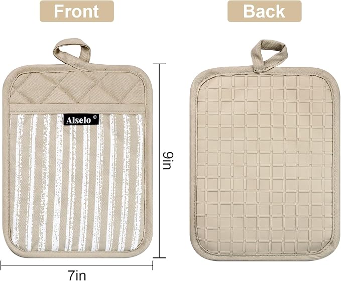Alselo Silicone Pot Holders Set of 3 Heat Resistant & Non Slip Potholders - Image 2