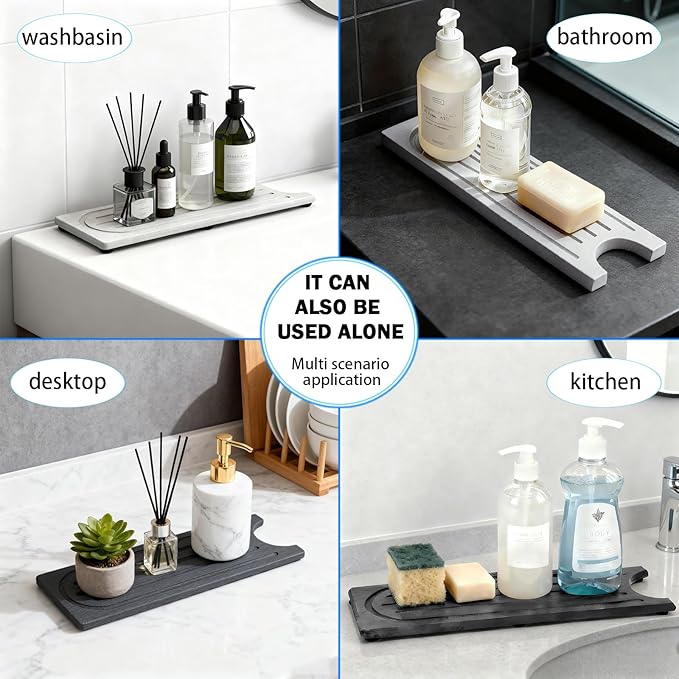 Lyxel Kitchen Faucet Mat, Quick Drying Diatomite Sink Faucet Mat Splash Guard - Image 4