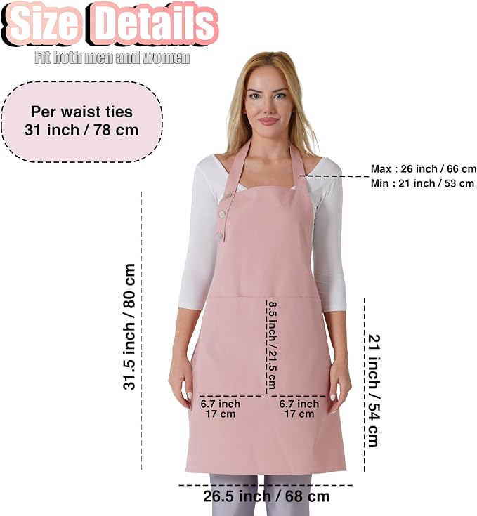 TOSHE Kitchen Apron Waterdrop Resistant Cotton Apron - Image 5