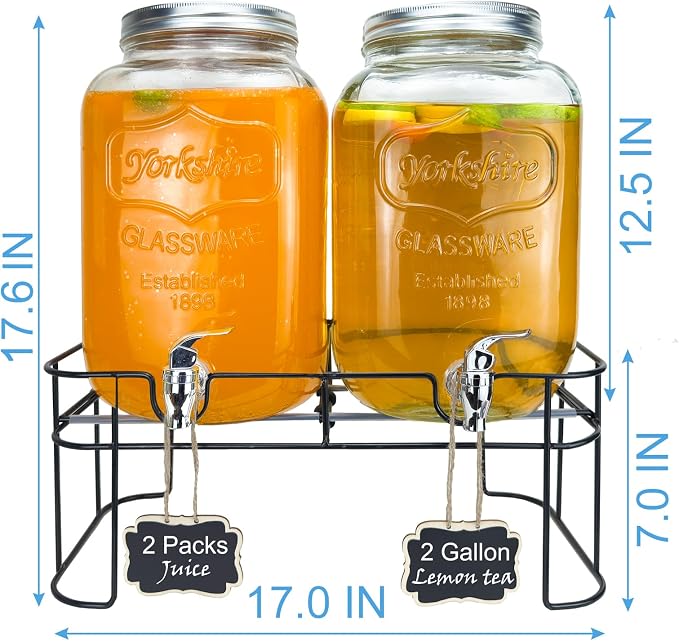 2 Gallon Larger Glass Drink Dispenser - Image 3