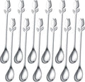 Silver Tulip/Rose Handle 12-Pcs Mini Coffee Spoons Set by SGvrPvz