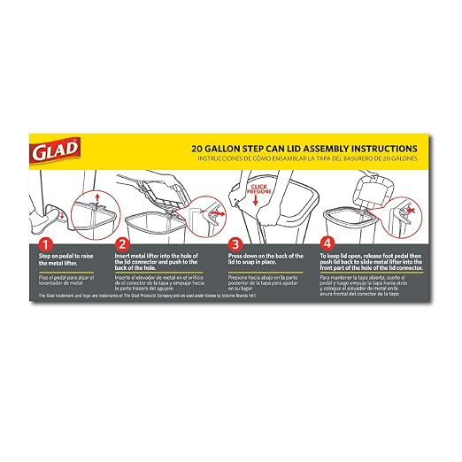 Glad Kitchen Trash Can 20 Gallon | Large Plastic Waste Bin - Image 3