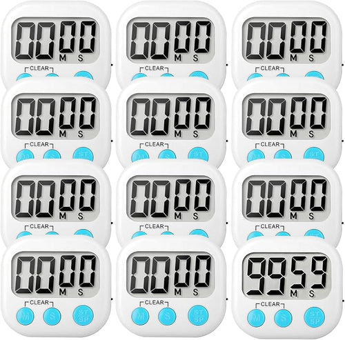 12 Pack Digital Kitchen Timer Small Classroom Timers by VOULOIR